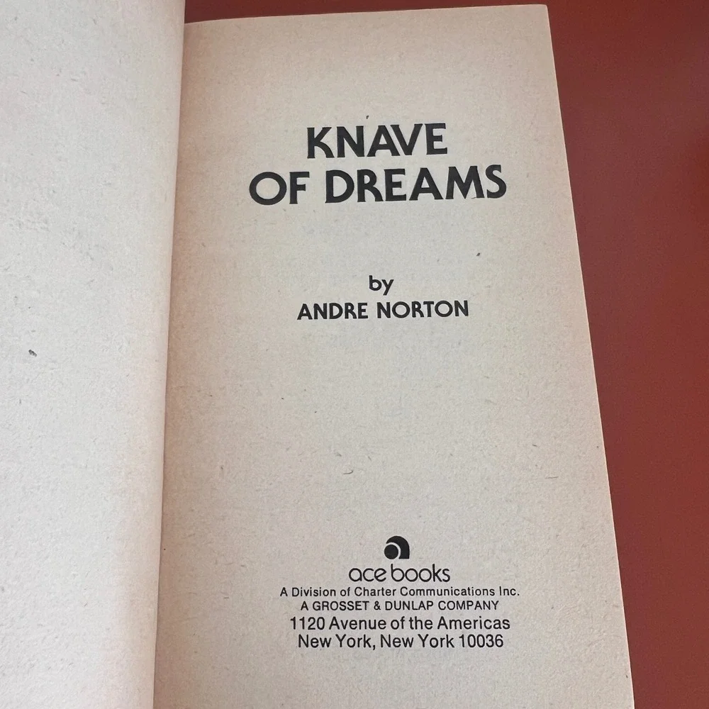 Andre Norton Knave of Dreams 1975 First Paperback Ace Books 45000 Sci-Fi Novel
